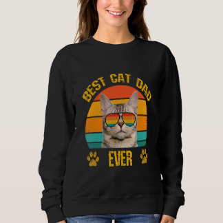 Camiseta Melhor Pai De Gato Papá Cat Com Óculos De Sol Retr
