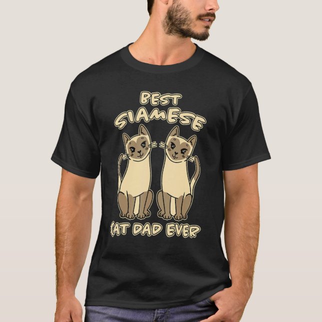 Camiseta Melhor Pai De Gato Siamês Já Pai De Gato (Frente)