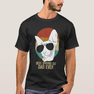 Camiseta Melhor Pai de Gato Sphynx Sem Cabelos Cat Padre Mp