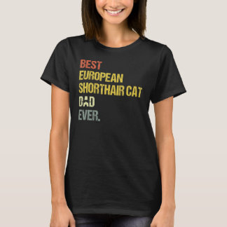 Camiseta Melhor Pai de Gatos de Ar Curto Europeu