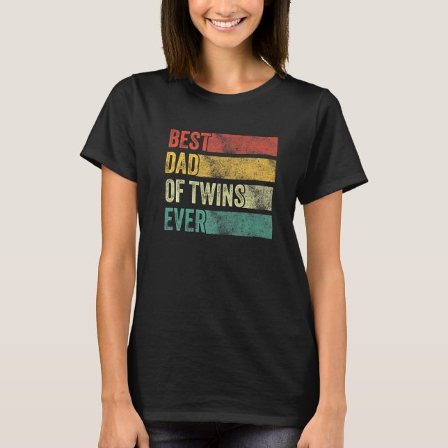 Camiseta Melhor Pai de gêmeos no lançamento da gravidez Fun (Frente)