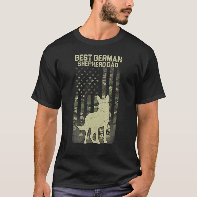 Camiseta Melhor Pai de German shepherd (Frente)