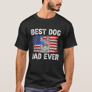 Camiseta Melhor Pai De German shepherd Da América Bandeira 