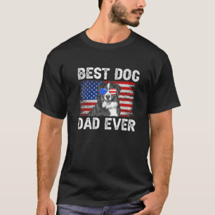 Camiseta Melhor Pai de Montanha Bernês Bandeira Americana