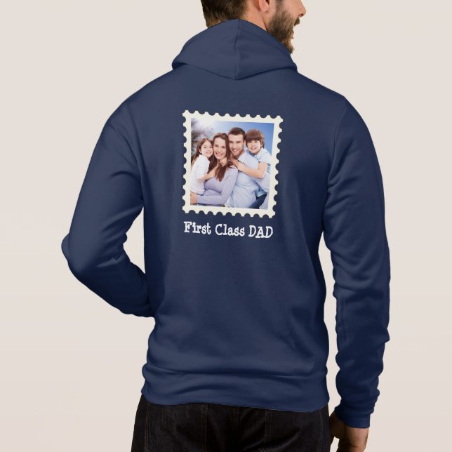 Camiseta Melhor Pai de PAI de PRIMEIRA CLASSE Foto quadrada (Verso)