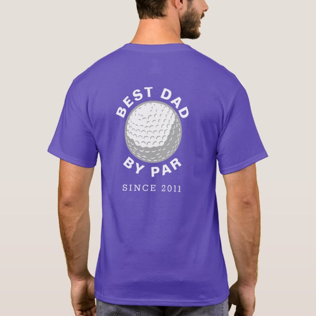 Camiseta Melhor Pai De Par Golfing Papa Aniversário Ano Per (Verso)