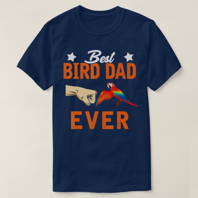 Camiseta Melhor Pai De Pássaros Pai De Papagaio Para Homens (Frente do Design)
