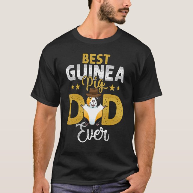 Camiseta Melhor Pai de porcos da Guiné Proprietário de porc (Frente)