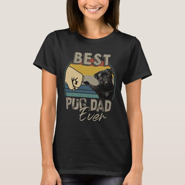 Camiseta Melhor Pai De Pug Alguma Vez Essencial Para A Cami (Frente)