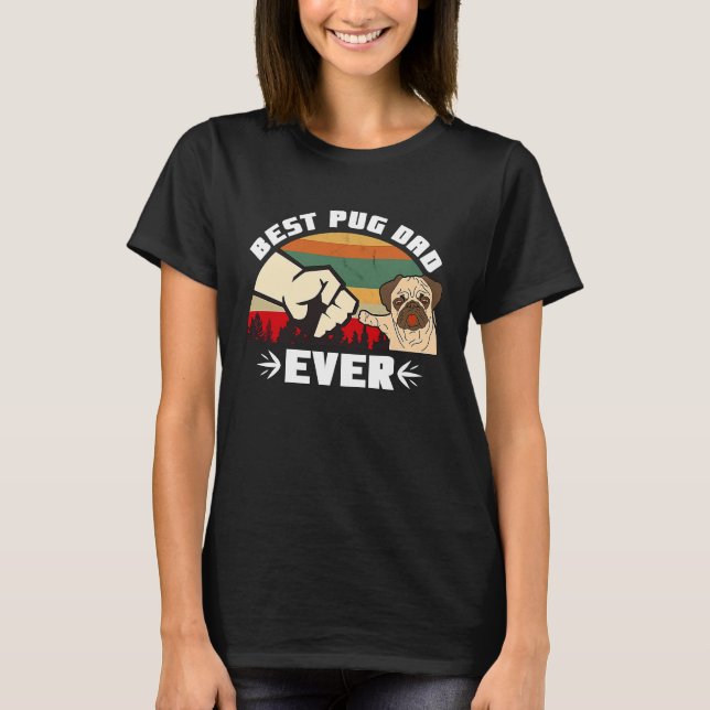 Camiseta Melhor Pai de Pug de Todos os Tempos (Frente)