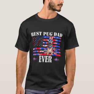Camiseta Melhor Pai De Pug Nunca Pug American Flag Tie Die