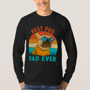 Camiseta Melhor Pai De Pug Que Ama Cachorros Retro Cute