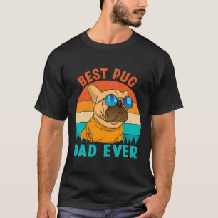 Camiseta Melhor Pai De Pug Que Ama Cachorros Retro Cute