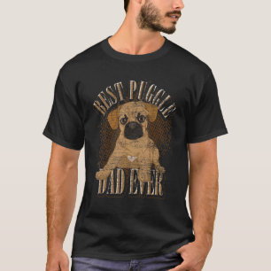 Camiseta Melhor Pai de Puggle de Todos os Tempos Homem Cach