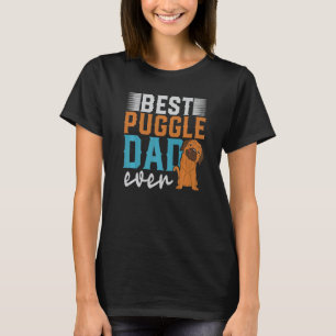 Camiseta Melhor Pai de Puggle do Homem Dono de Cachorro Dia