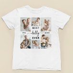 Camiseta Melhor Pai de sempre - Colagem de fotos do Dia de<br><div class="desc">Comemore seu pai com estilo com a camiseta de colagem de fotos do Dia de os pais "Melhor Pai do Mundo". Esta camiseta personalizada apresenta uma bela colagem de fotos, permitindo que você exiba memórias prezadas e momentos especiais passados com seu pai. Centrada na mensagem "Melhor Pai Nunca", esta camisa...</div>