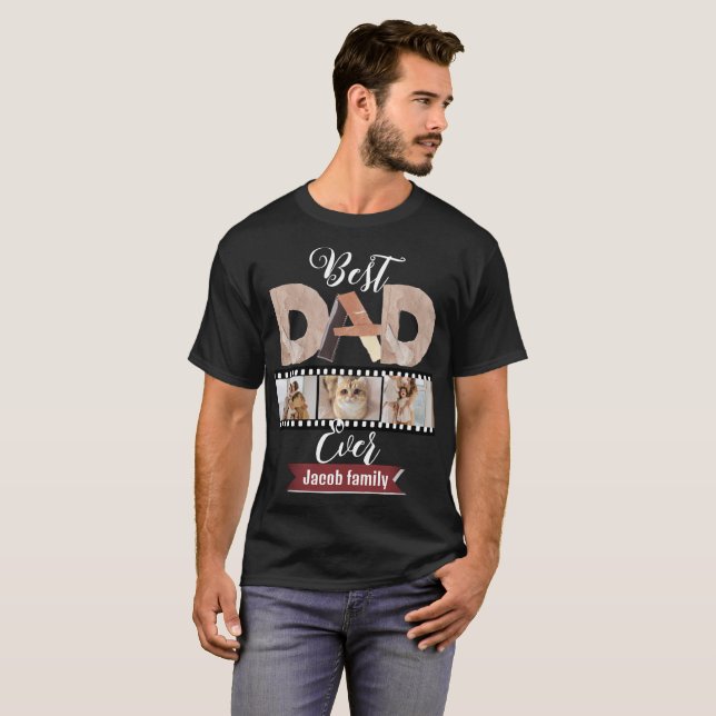 Camiseta melhor pai de sempre, família feliz 3 personalizaç (Frente Completa)