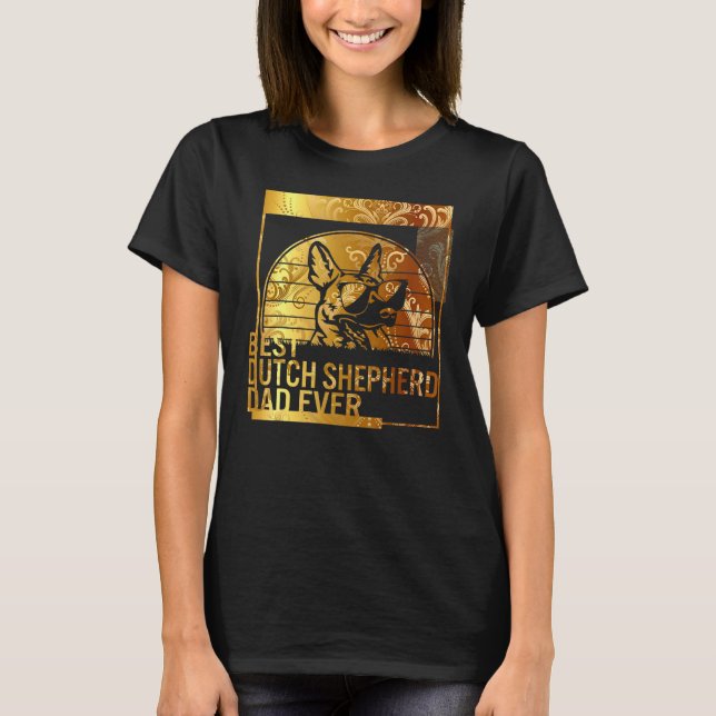 Camiseta Melhor Pai de Shepherd Neerlandês pai de cão para  (Frente)