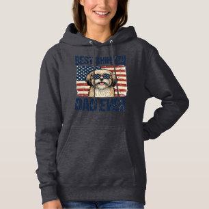 Camiseta Melhor Pai de Shih Tzu Patriótico de Todos os Temp