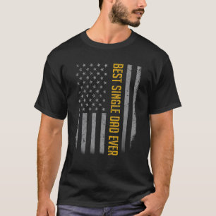 Camiseta Melhor Pai De Solteiro Da América Bandeira Para Fa