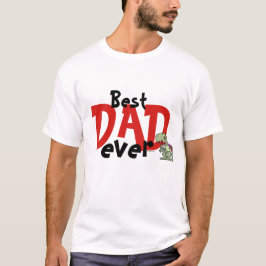 Camiseta Melhor Pai de Texto Preto Vermelho Menina de Pai