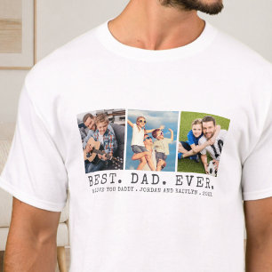 Camiseta Melhor PAI DE TODOS 3 Fotos Personalizadas Moderna