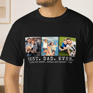 Camiseta Melhor PAI DE TODOS 3 Fotos Personalizadas Persona