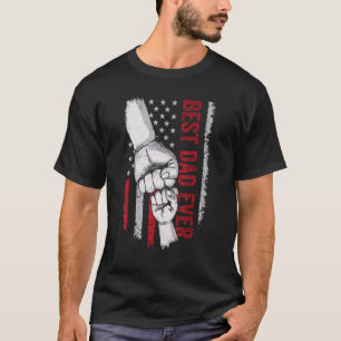 Camiseta Melhor Pai de Todos Bandeira Americana Soco Pai Fi