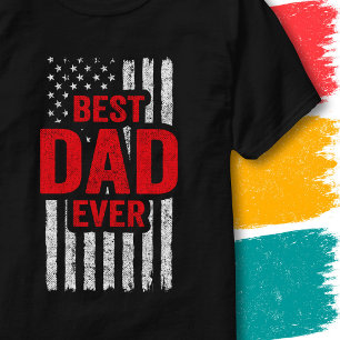 Camiseta Melhor Pai de Todos Bandeira Americana Vintage Ban
