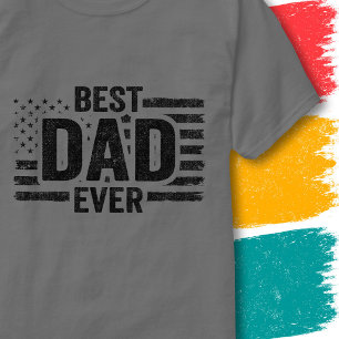 Camiseta Melhor Pai de Todos Bandeira Americana Vintage Ban