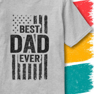 Camiseta Melhor Pai de Todos Bandeira Americana Vintage Ban