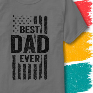 Camiseta Melhor Pai de Todos Bandeira Americana Vintage Ban