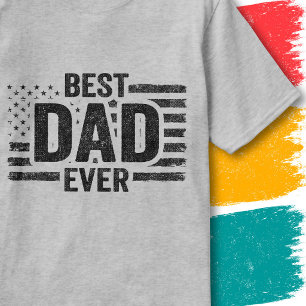 Camiseta Melhor Pai de Todos Bandeira Americana Vintage Ban