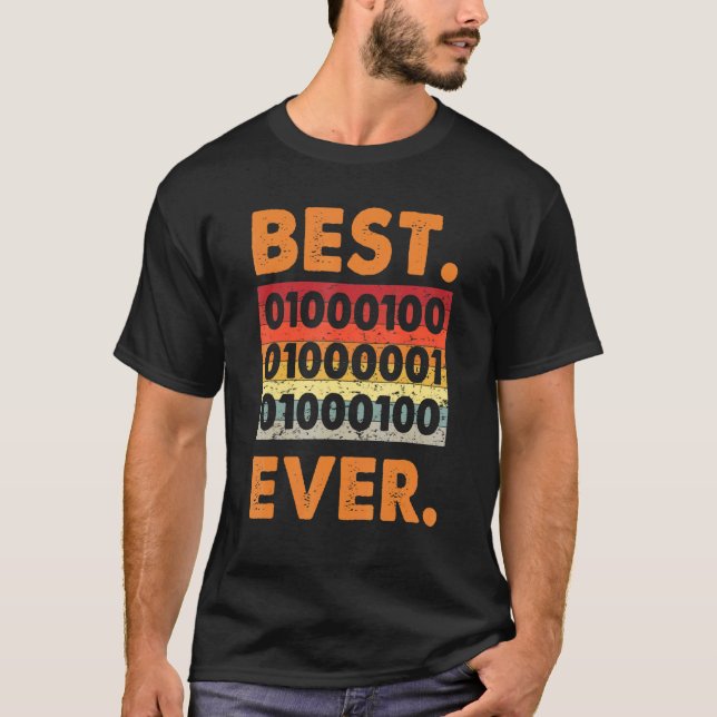 Camiseta Melhor Pai de Todos Código Binário Codificador Des (Frente)
