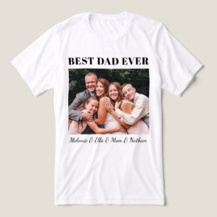 Camiseta Melhor Pai de Todos Foto de Abraço da Família Tota
