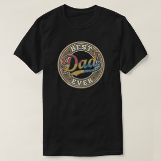 Camiseta Melhor pai de todos o design de crachá redondo vin