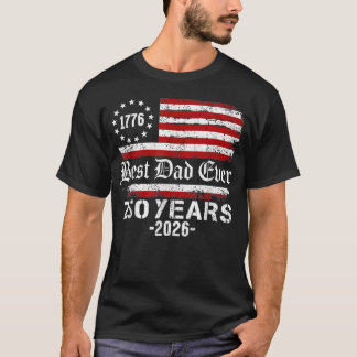 Camiseta Melhor Pai de Todos os Tempos 250 Anos Americano 2
