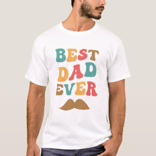 Camiseta Melhor Pai de Todos os Tempos Bigode Retro Psicodé