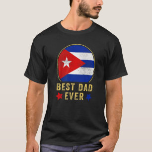 Camiseta Melhor Pai de Todos os Tempos Cubano Bandeira do P