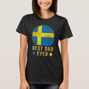 Camiseta Melhor Pai de Todos os Tempos Sueco Pai País Suéci