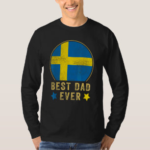 Camiseta Melhor Pai de Todos os Tempos Sueco Pai País Suéci