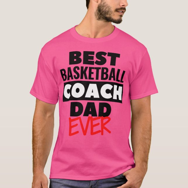 Camiseta Melhor Pai de treinador de basquetebol (Frente)