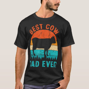 Camiseta Melhor Pai De Vaca Farmer De Fazenda De Vaca Retro