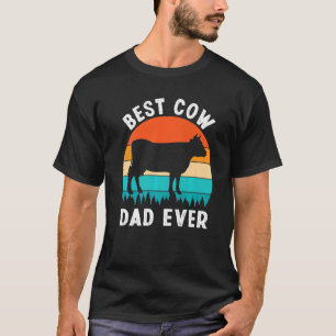 Camiseta Melhor Pai De Vaca Farmer De Fazenda De Vaca Retro