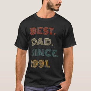 Camiseta Melhor Pai desde 1991 Roupas para os Homens Retro