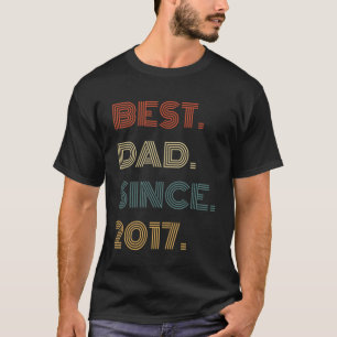 Camiseta Melhor Pai desde 2017 Roupas para os Homens Retro