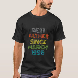 Camiseta Melhor Pai desde março de 1996 Presente Legal