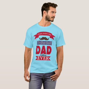Camiseta Melhor Pai do Dia de os pais Nunca Mustache Nome P
