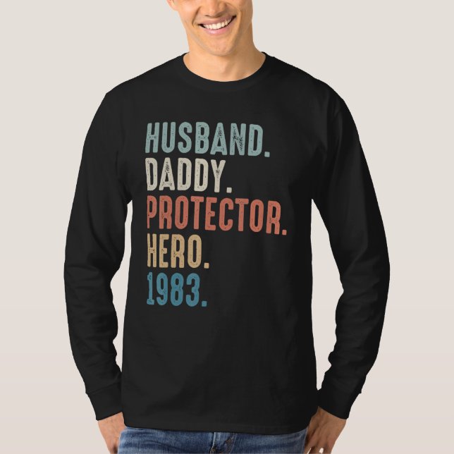Camiseta Melhor Pai Do Herói Do Pai Para Marido Desde 1983 (Frente)
