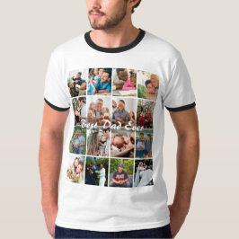 Camiseta Melhor Pai do Mundo 16 Colagem de Fotos Personaliz